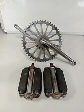 Vintage 1950s Shelby Bicycle Crankset Pedal Arms Sprocket Pedals Bearings picture