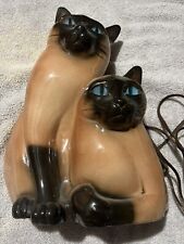 VINTAGE 1954 Leland Claes Siamese Cats TV Lamp Mid Century Light Works. picture