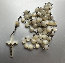 Gorgeous French Religious Chapelet - Mother of pearl Beads & Cross 22