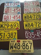 11 Wisconsin License Plates Various Years 1961 1965 Some Doubles picture