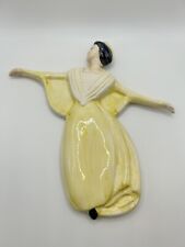 Vintage Woman Wall Hanging Cera d’Art France Yellow Dancing Victorian Rare picture