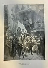 1895 Vintage Magazine Illustration Joan of Arc Entry into Orleans picture
