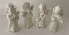 Vtg GOEBEL White Bisque Set of 4 Angel Musicians Hummel Mini Figurines Christmas picture