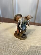 Vintage Anri “The Stray” Boy Carrying Lamb. With Rabbit And Squirrel. picture