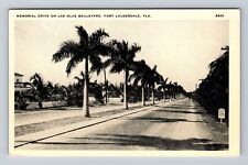 Fort Lauderdale FL-Florida, Memorial Drive Las Olas Boulevard, Vintage Postcard picture