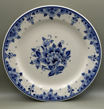 Delft Handpainted Dinner Plate Made in Holland Blue & White Floral 9.25