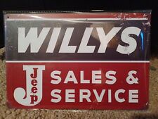 Willys Jeep Metal Sign New SEALED Has Vintage Look.  picture