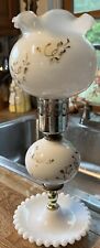 Vintage Milk Glass Table Hurricane Lamp  picture