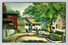Kennebunkport ME-Maine New England Seaport Homes Painting c1975 Vintage Postcard picture