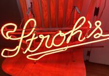 Vintage Strohs Neon Beer Sign Works Lights Up Great Good Condition picture