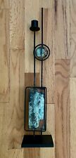 Rick Martin Signed Modern Abstract Art Metal Candle Holder Candlestick Verdigris picture