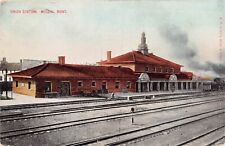 Helena MT Montana Railway Train Railroad Station Depot RPO Stamp Vtg Postcard W7 picture