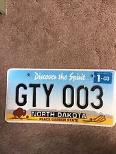 2003 North Dakota License Plate - GTY 003 - Nice Natural picture