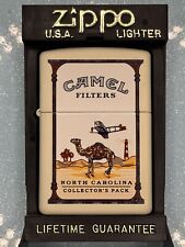 Vintage 1998 Camel State North Carolina Cream Matte Zippo Lighter NEW RARE picture