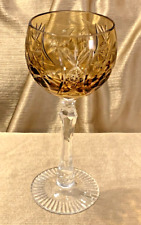 BEYER BEZ1 Amber Crystal Hock Wine Cut-to-Clear Vintage Germany - Minty picture