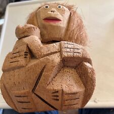 Vintage Carved Coconut 10 “Monkey Philippines Hawaiian Tiki Bar Souvenir Novelty picture