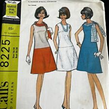 Vintage 1960s McCalls 8225 Mod Low Waist Dress Scarves Sewing Pattern 16 18 CUT picture