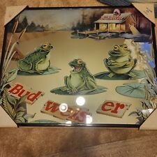 Rare Vintage Anheuser Busch Budweiser Frog mirror-incorrect spelling of Anheuser picture