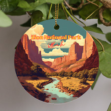 Zion National Park Utah, National Park Souvenir, Christmas Ceramic Ornament Gift picture