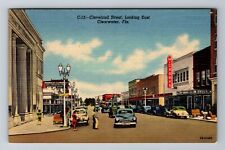 Clearwater FL-Florida, Cleveland Street Looking East, Antique Vintage Postcard picture