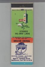Matchbook Cover Greater Central Nursery Bellflower, CA picture