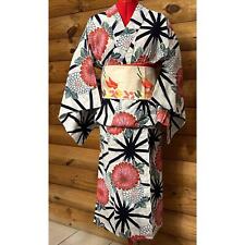 Japanese Asanoha Peony Flower Summer Yukata Kimono picture