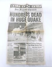 ORIGINAL Vintage October 18 1989 San Francisco Chronicle Earthquake Newspaper picture