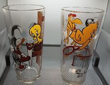 2 Vintage 1973 Looney Tunes Glasses  Pepsi Warner Bros Henry Hawk Sylvester  picture