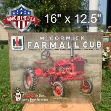 Vintage IH McCormick Farmall Cub Tractor Tin Metal Sign Wall Garage Classic  picture