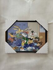Vintage Looney Tunes Poster Framed 1998 Bugs Daffy Sylvester Taz Wile  SealeadY1 picture
