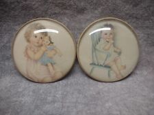 Peter Watson Studio Round Convex Glass Babies Nursery Photography Art Lot of 2 picture