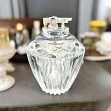 Vintage Clear Leaded Cut Crystal Gem Shaped Table Lighter Made In Japan As Is picture