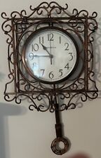 Howard Miller Vintage Bronze Wrought Iron Pendulum Wall Clock picture