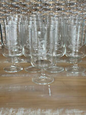 Original 13 Colonies With Inhabitants Count And State Seal Etched Wine Glasses picture