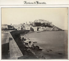 Italy, Riviera di Ponente vintage albumen print. Vintage Italy Albumin Print picture