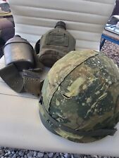 Vintage Vietnam War US M1 Infantry Helmet USMC ARMY Bottles And Belt Military  picture