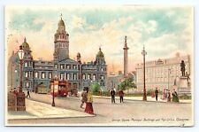 Postcard Hold-To-Light George Square Post Office Glasgow Scotland SEE VIDEO HTL picture