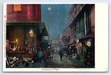 Postcard Chinatown at Night San Francisco Painting CA Britton & Rey picture