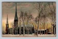Coldwater MI, Winter Scene At Military Park, Michigan Vintage Postcard picture