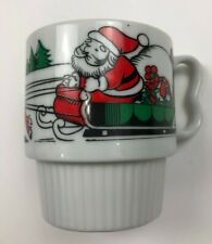 Vintage Stackable Santa Sleigh Reindeer Mug Coffee Tea Cocoa Cup Japan  picture