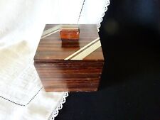 Art Deco Box French Mid Century Vintage Inlaid Metal Jewelry Trinket picture