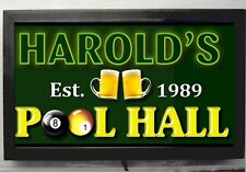 BILLIARDS POOL HALL BAR SIGN PERSONALIZED LED BACKLIT SIGN picture