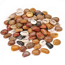 100PCS Engraved Rocks Different Words Inspirational Stones Bulk Faith Stones ... picture