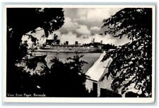 1953  Steamship View From Paget Bermuda RPPC Photo Postcard High Seas Posted picture