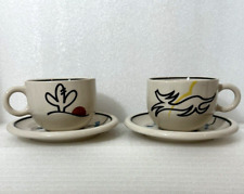Vintage Epoch Maverick Coffee Cups And Saucers Korea  Lot Of 4 Pieces picture