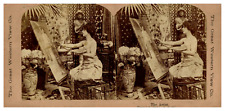 Women Painter, ca.1880, Stereo Vintage Stereo Print, Legendary EP Print picture