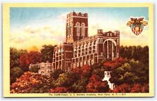 CADET CHAPEL U.S. MILITARY ACADEMY WEST POINT NEW YORK 1946 LINEN POSTCARD picture