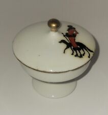 Vintage NORITAKE Japan Lidded Footed PIN DISH Trinket Box DECO Lady w/ Dog #1433 picture