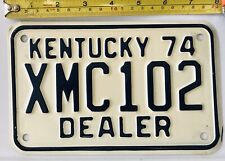 KY KENTUCKY MOTORCYCLE DEALER LICENSE PLATE  1974 picture