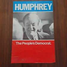 Vintage 1972 Hubert Humphrey Presidential Campaign Poster People's Democrat picture